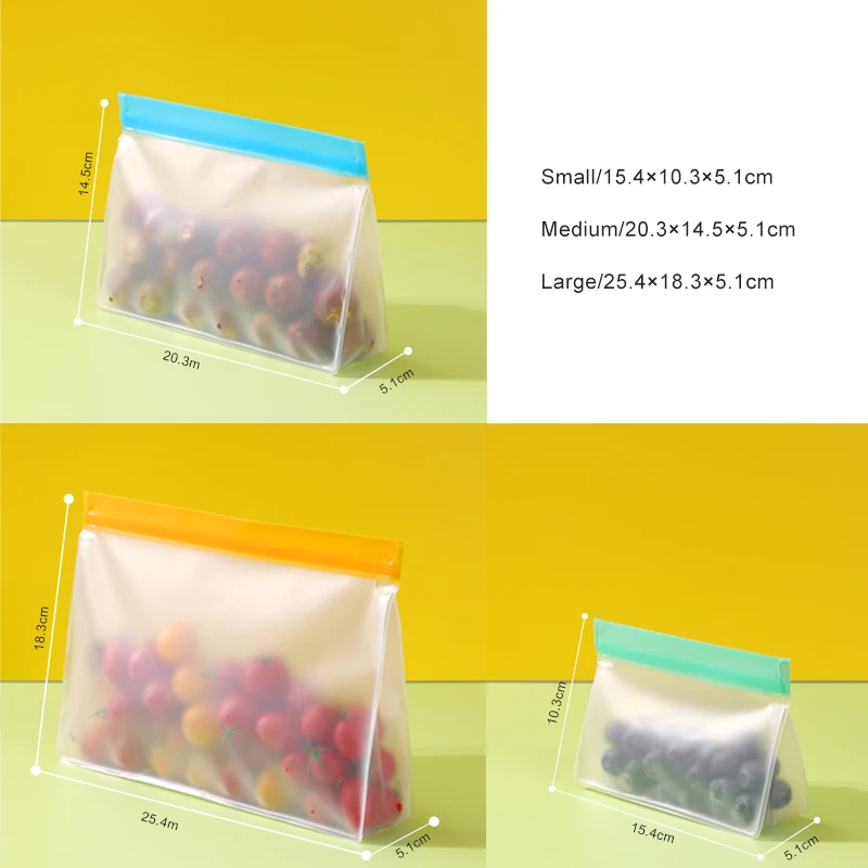 Factory Price BPA Free Ziplock Leakproof Freezer Bag Wholesale Reusable PEVA Food Storage Bag for Kitchen