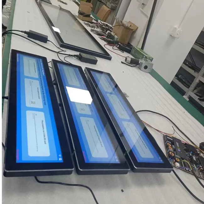 36.8inch Android Media Players Digital Shelf Signage Ultra Wide Stretched Bar LCD Display For Supermarket Retail Store