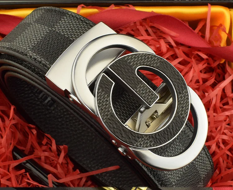 Wholesale Custom Fashion Lxurury Automatic Buckle Belt Business Men Genuine Leather Belts