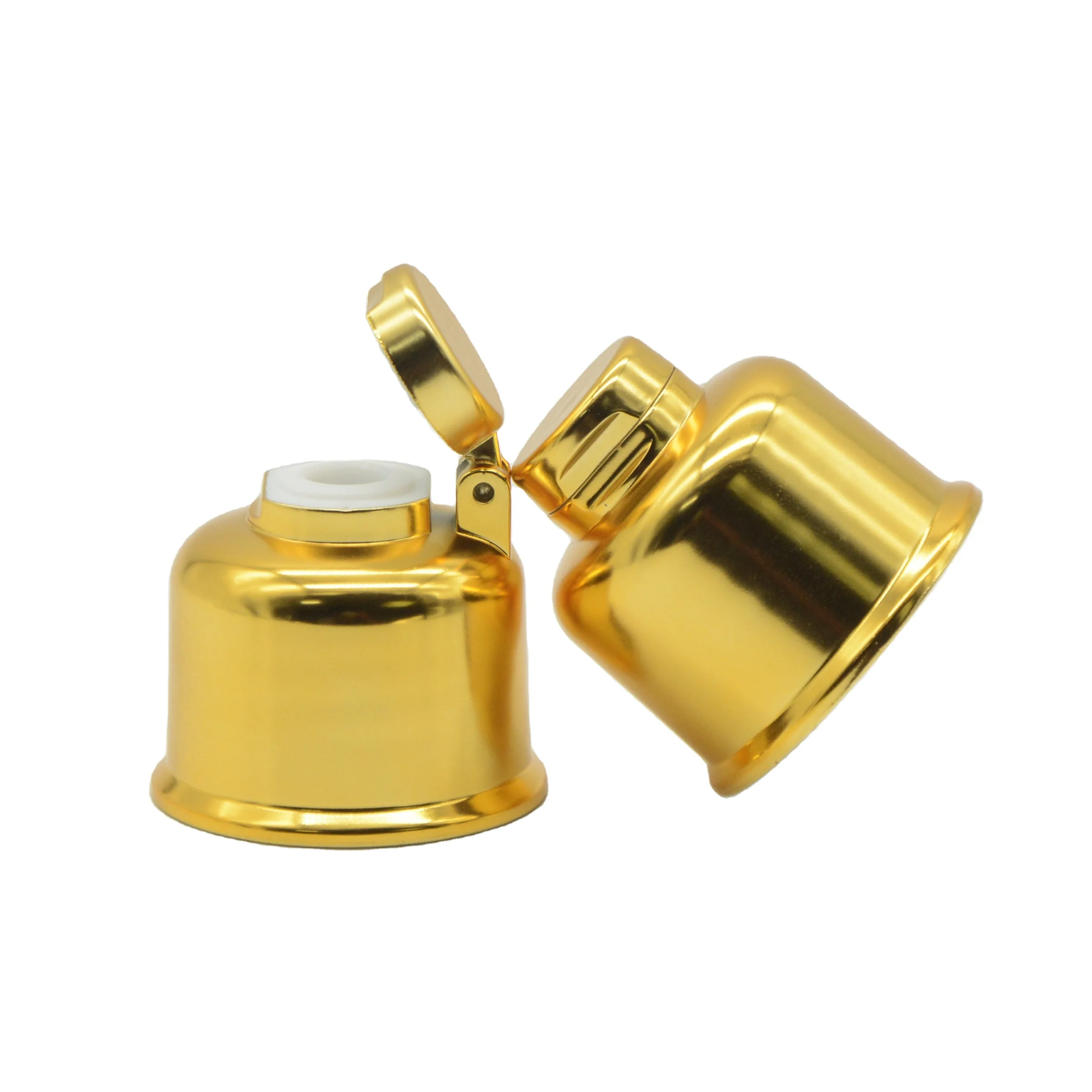 High quality 24/410 Gold UV Plastic Cosmetic Flip Top Cap 24mm Screw Bottle