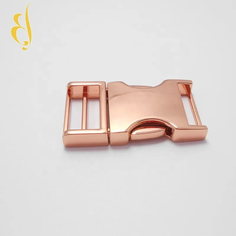 Custom Logo Safety Belt Buckles Logo Side Quick Release Buckles Rose Gold Buckled Belt Gold