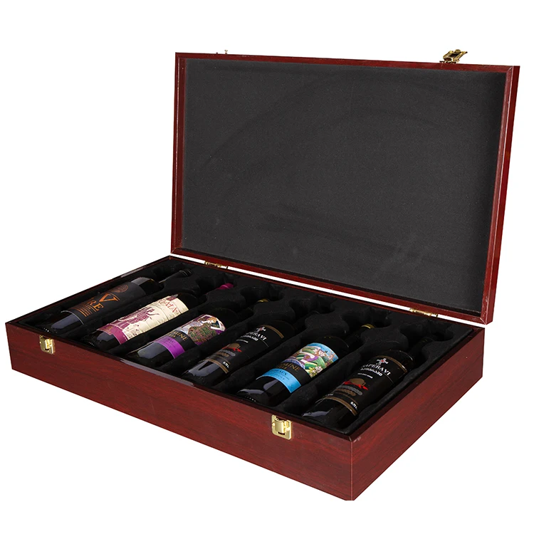 Wholesale MDF wooden luxury piano lacquer 4 bottle and 6 bottles wine packing  boxes and wine gift box