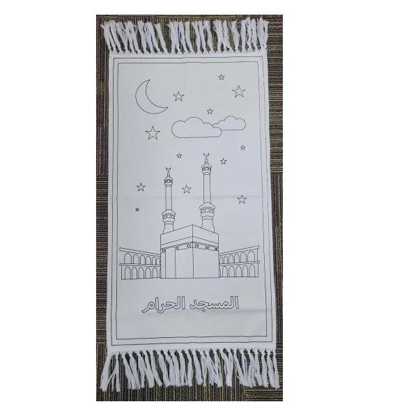 Manufacturer Custom Mosque Prayer Carpet Muslim coloring prayer rug Islam Anti Slip Coloring Prayer Mat Sajadah Rug