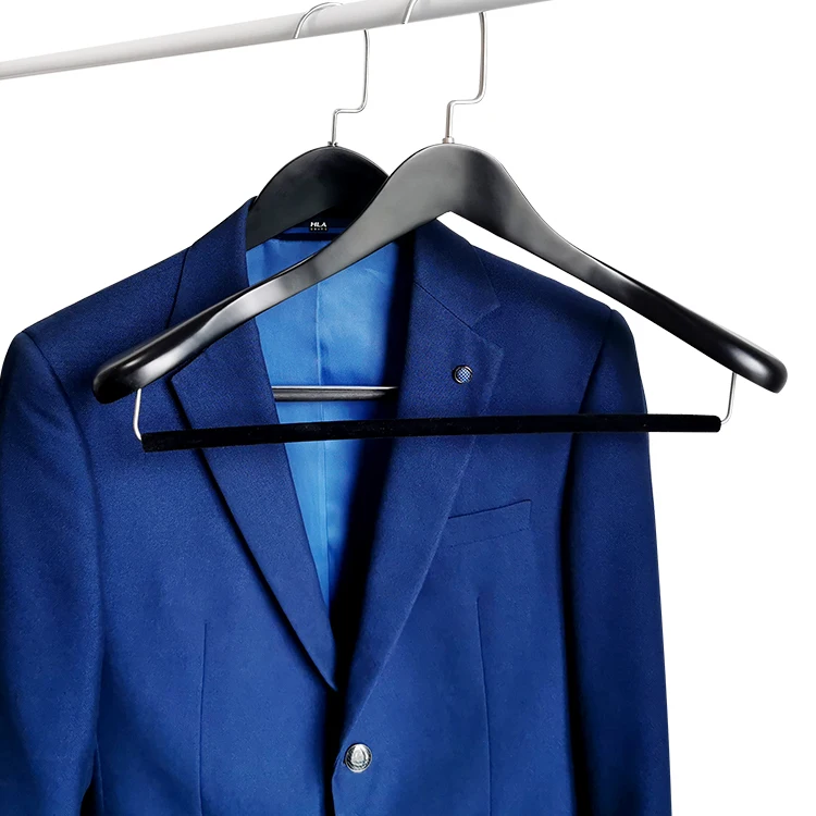 Natural Luxury Wooden Suit Hangers Wide Wood Hanger for Coats and Pants with Locking Bar suit hanger luxury