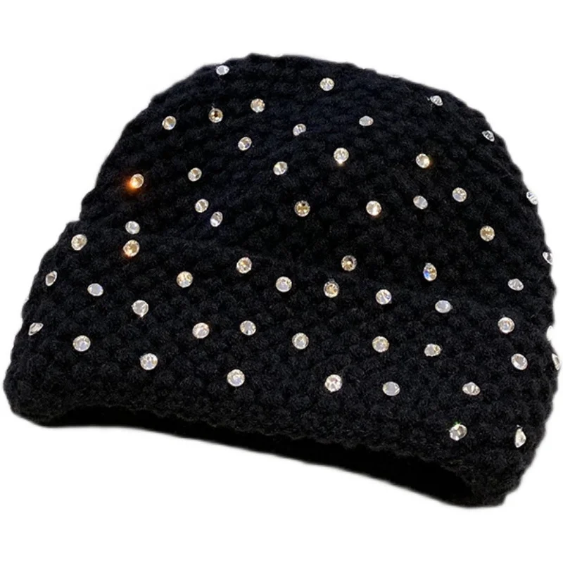 Bling Shining Women Beanie 5 Colors Luxury Winter Hats For Girl Ladies Christmas Fitted Designer Knitted Outfits Tops