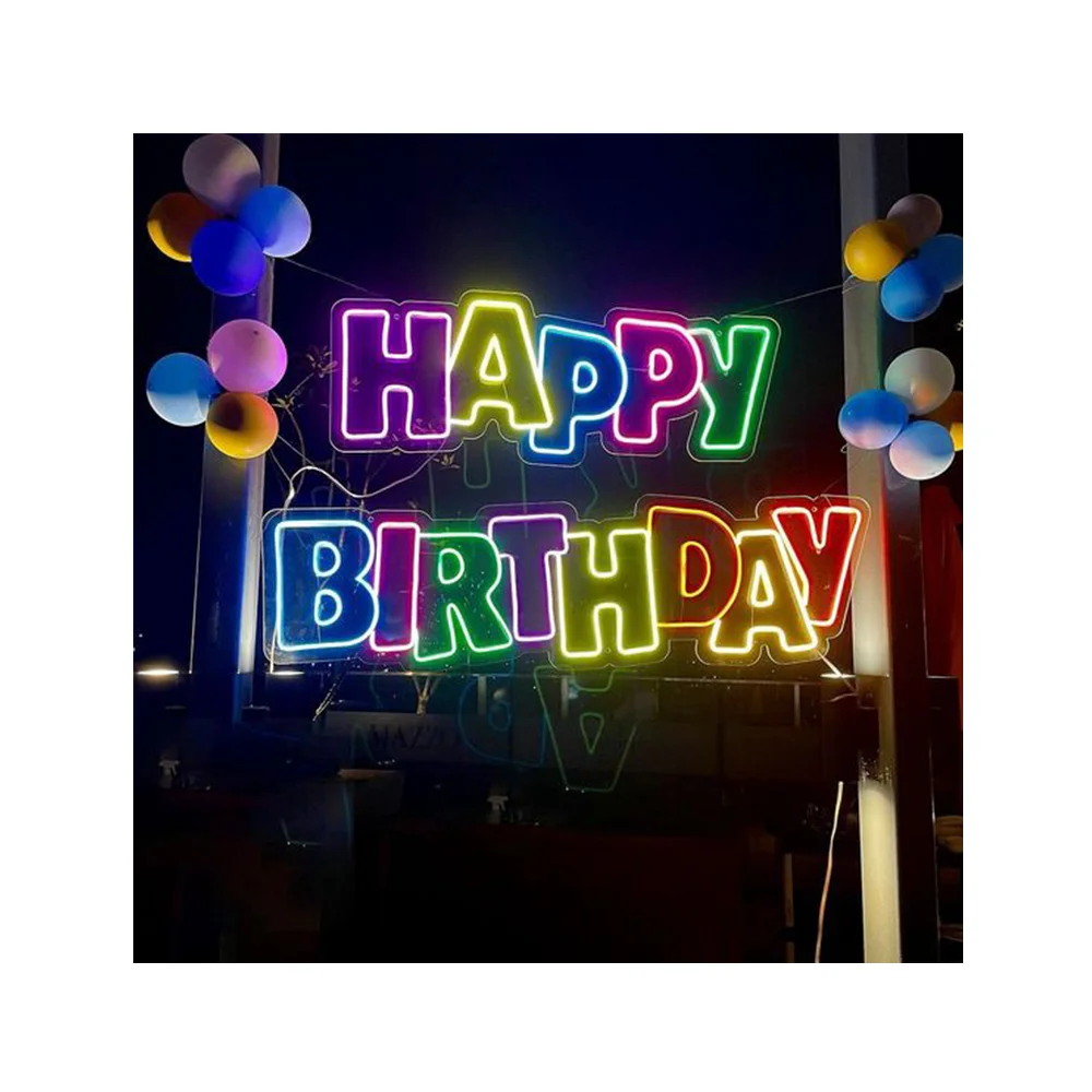 Winbo  Customized Neon Signs led neon light for advertising use flex happy birthday  neon