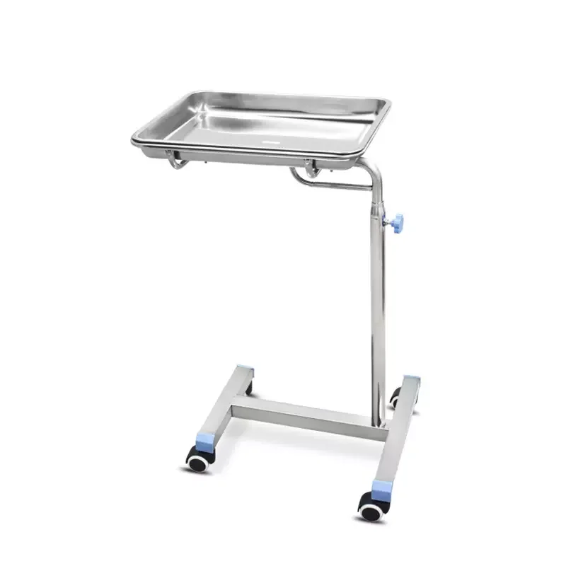 Modern Design Surgical Instrument Trolley Medical Equipment Dressing Cart One Shelf Stainless Steel Hospital Use Adjustable