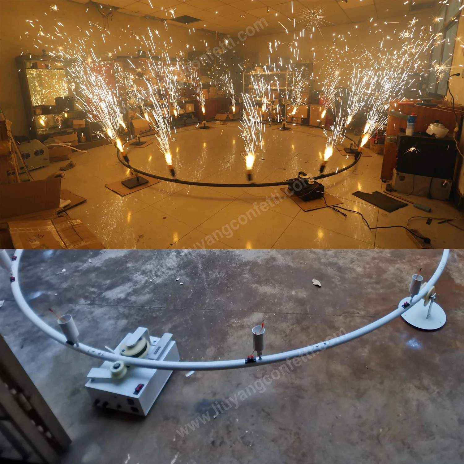 Dj Wedding Centerpiece Spark Fountain Machine Decoration Circle 360 Degree Rotate Cold Pyrotechnic Indoor Firework Firing System