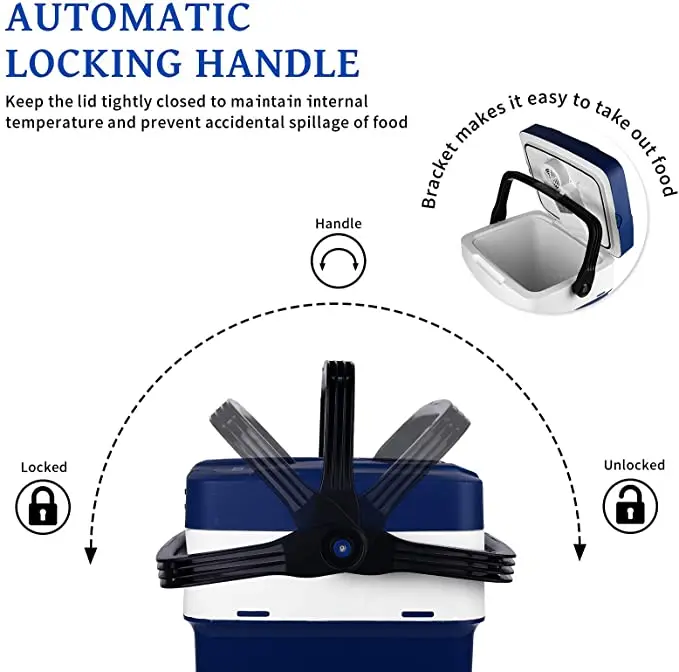 29L Cooler Box with Handle Portable Thermoelectric Fridge for Car Camping Travel 12V Car Fridge 110V-240V Home Use
