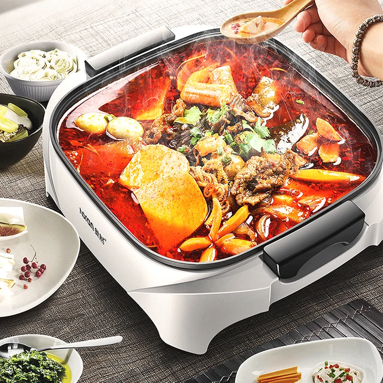 Аксессуары для кухни 1500W с антипригарным покрытием, многофункциональный Электрический духовой шкаф горячий горшок электрические плиты