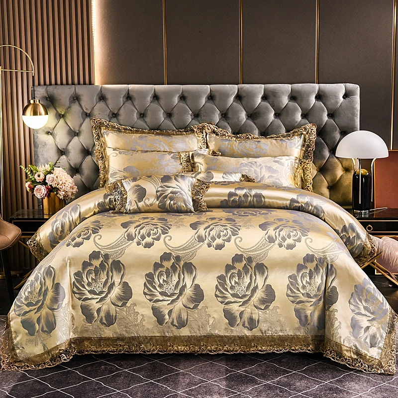 Factory Direct Wholesale Bedsheet Duvet Cover Hotel Quilt Cover Lace Jacquard Bedding Set Duvet Cover Set