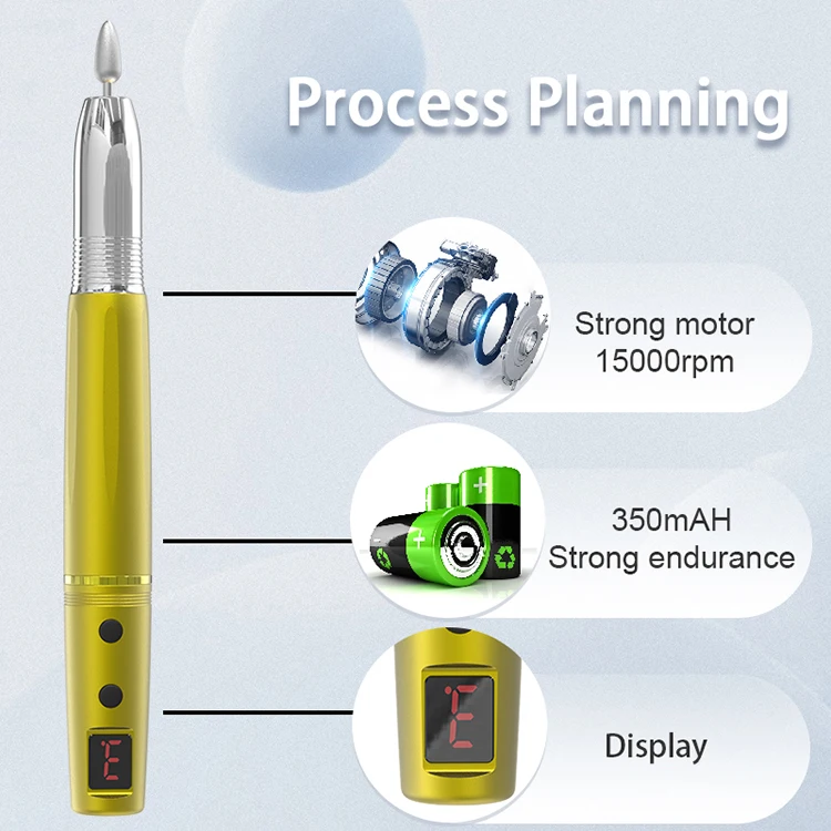 Professional Custom Portable Electric Manicure Machine Nail File Nail Tools 11 Drill Bits Efile Nail Drill Machine