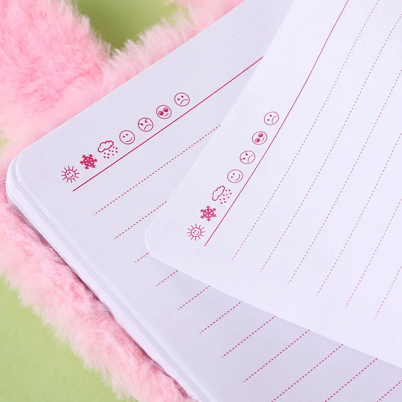 Cheap Cute Cartoon Plush A5 Diary Notebook Journal Secret Diary with Lock and Keys for bts girls