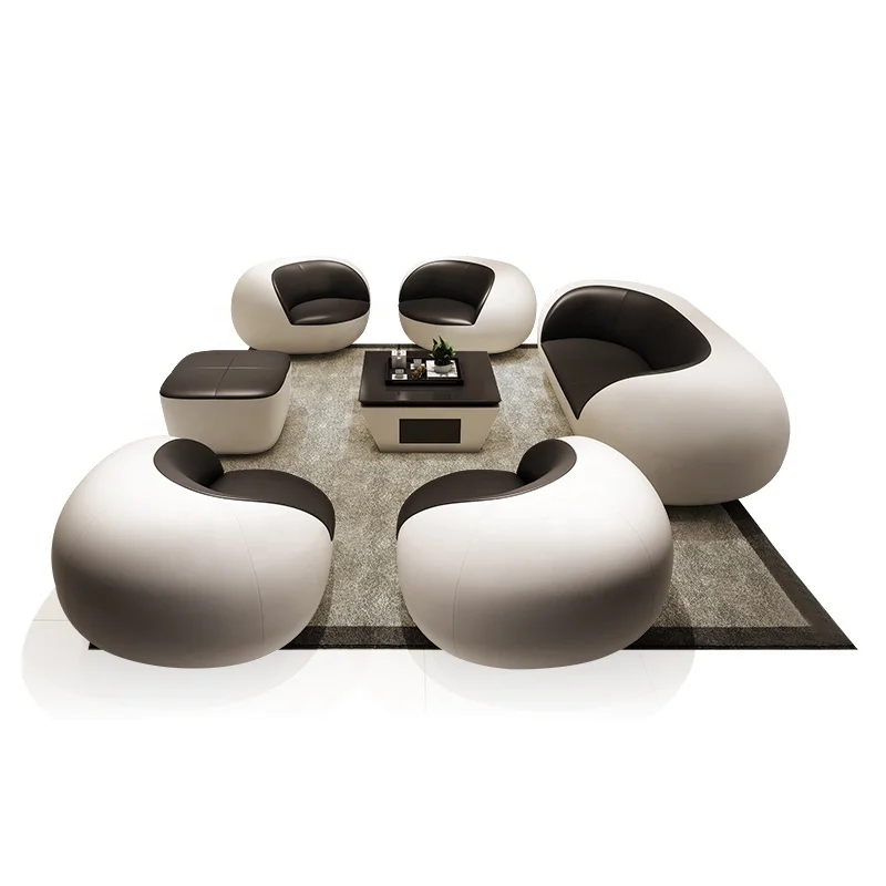 Italian luxury furniture leather modern  half round sofas  for home, Living room lobby , villa, hotel ,apartment