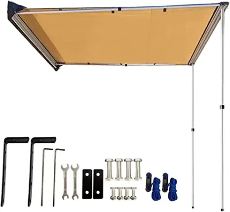 OUTDOOR Waterproof Pull-Out Car Side Awning for Off-Road Camping, Retractable Vehicle Tent Sun Shelter for SUV/Truck 160*250cm