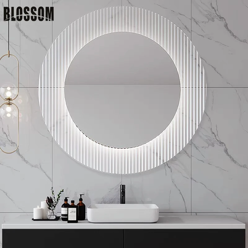 Wall Decorative Luxurious Round Acrylic Smart Led Lighted Backlit Design Mirror With Backlight