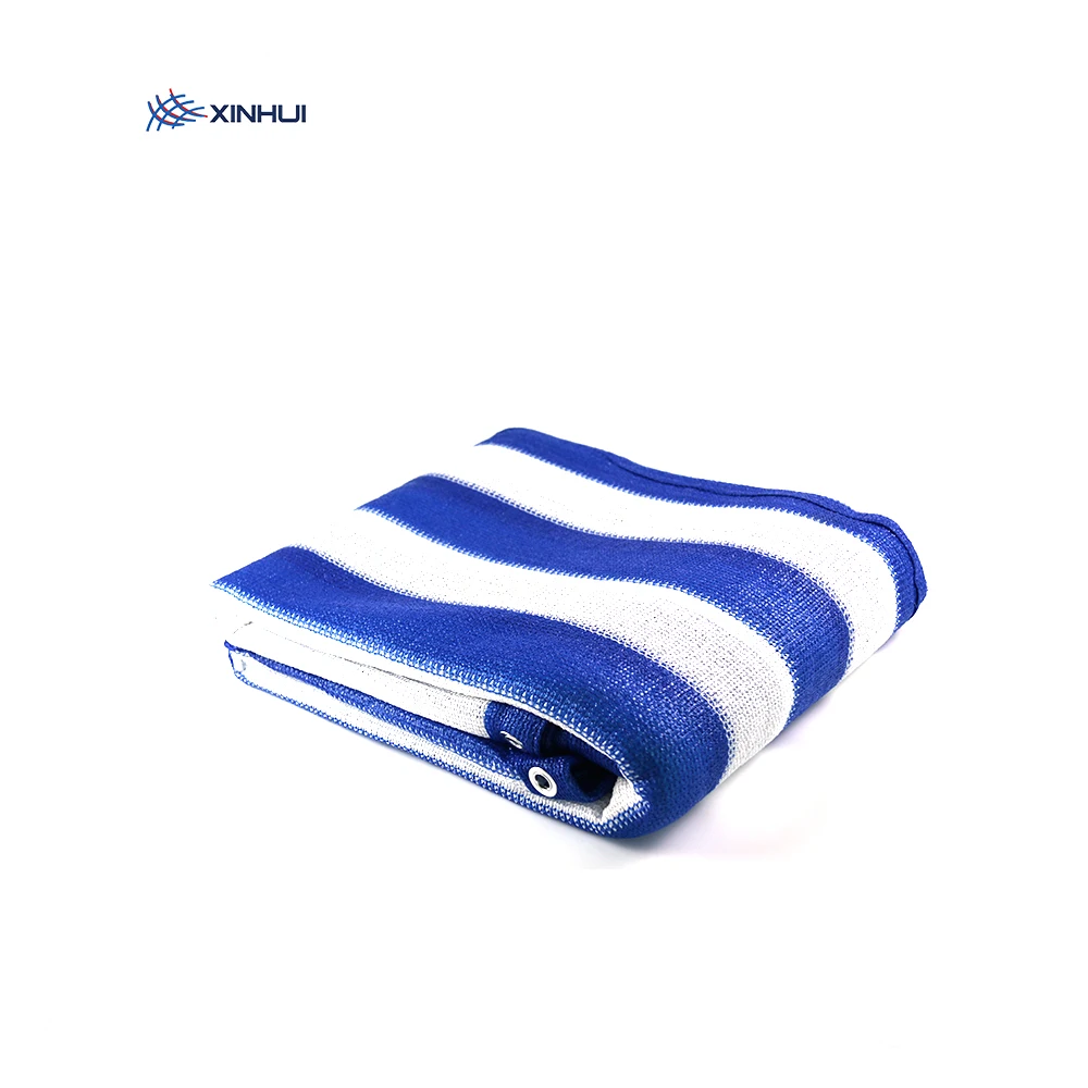 Blue and White Stripes Plastic Garden Sunshade Net Fireproof Balcony Privacy Screen Balcony Netting