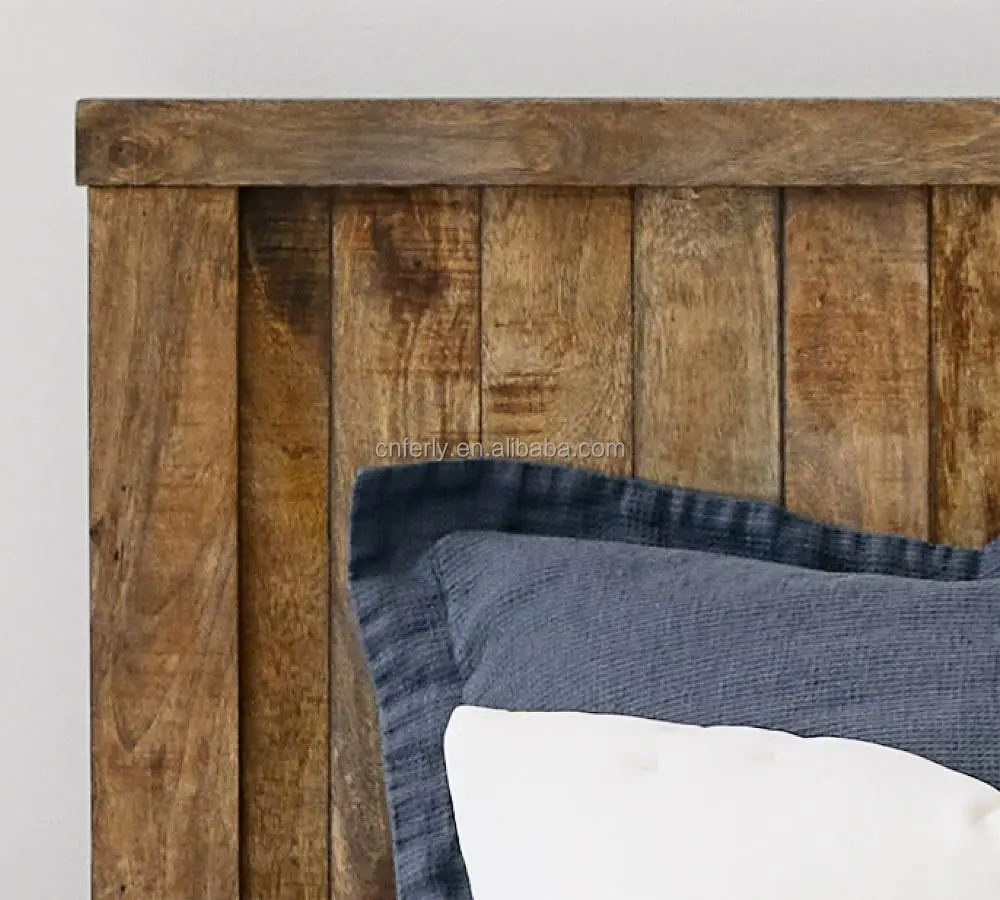 Luxury Modern Home Furniture Hotel Bed American Style Wood Bed Bedroom Reclaimed Russian Oak Live-Edge Platform Bed