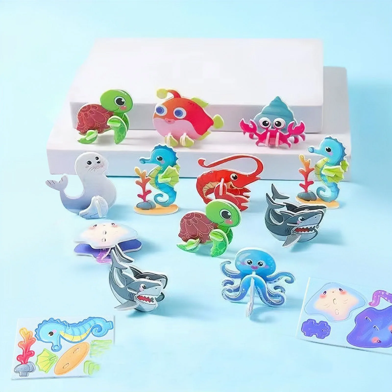 Three-dimensional dinosaur puzzles DIY kindergarten  hand-assembled puzzle toy