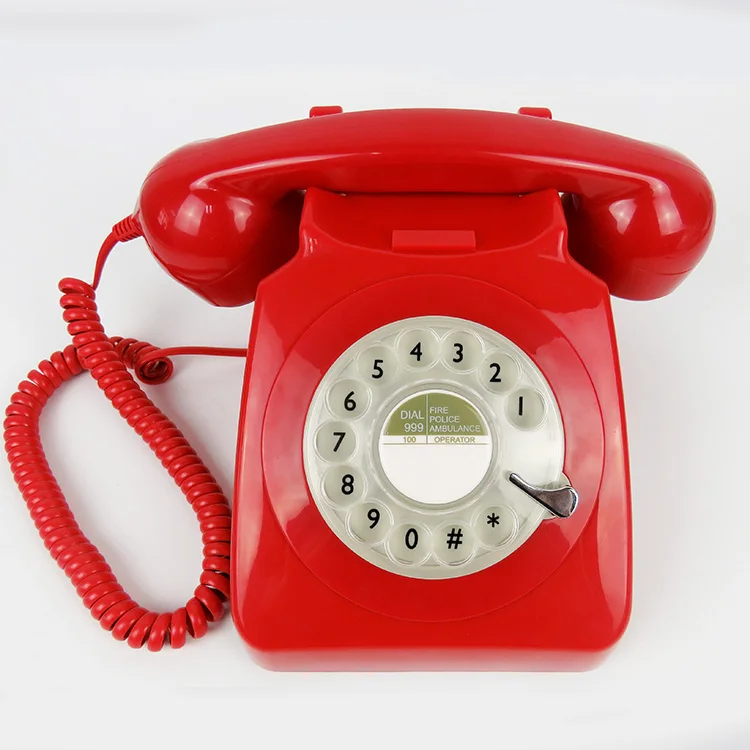 Hot Sale Professional Tower Price Retro Rotary Phone Red Antique Corded Telephone