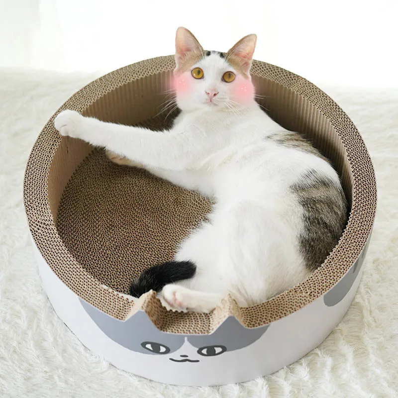 Новый дизайн, кошачья Когтеточка с изображением милой кошки, картонная Когтеточка для кошек