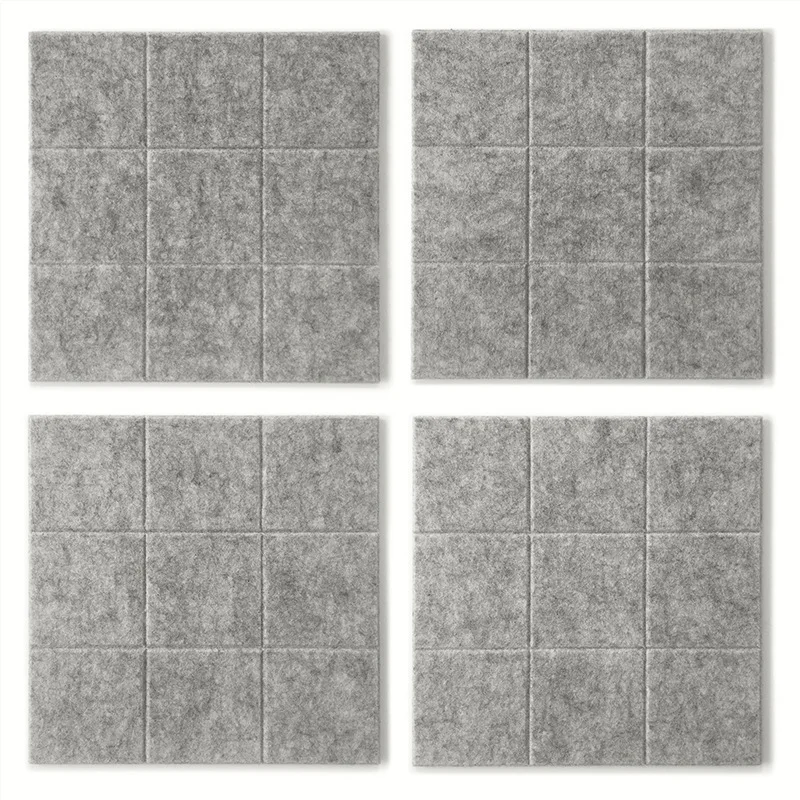 Custom 30*0.9cm Grey Fireproof Absorbent Polyester Soundproof Wall Panel Sound-absorbing Board