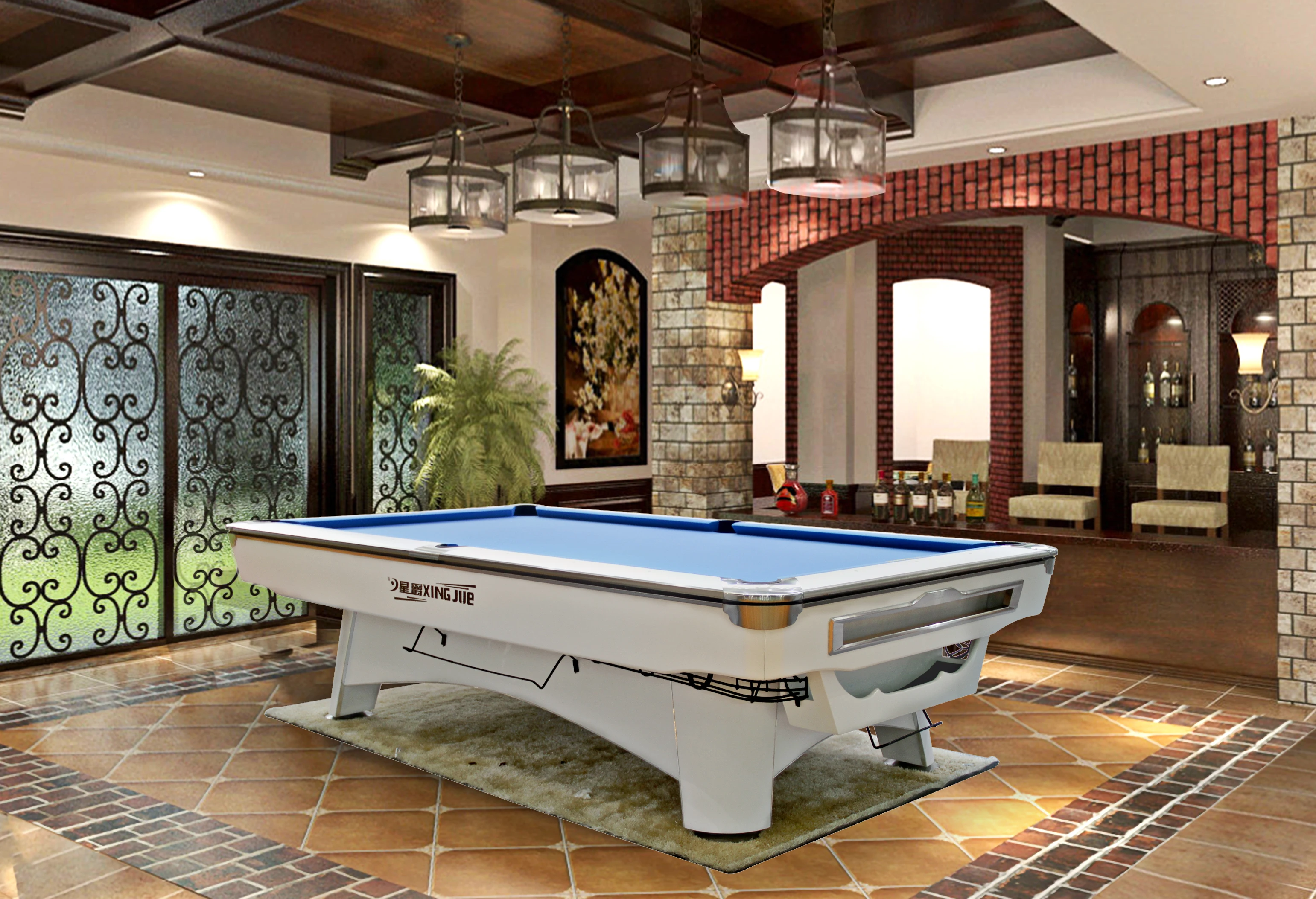 United Billiards Stone Slate Pool Table for Sale With Metal Pool Table Corners