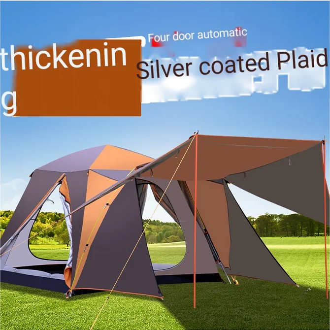 Wholesale New Design Double Layer Mosquito Waterproof Easy set up 3-4 Person Four Season Hiking Camping Tent