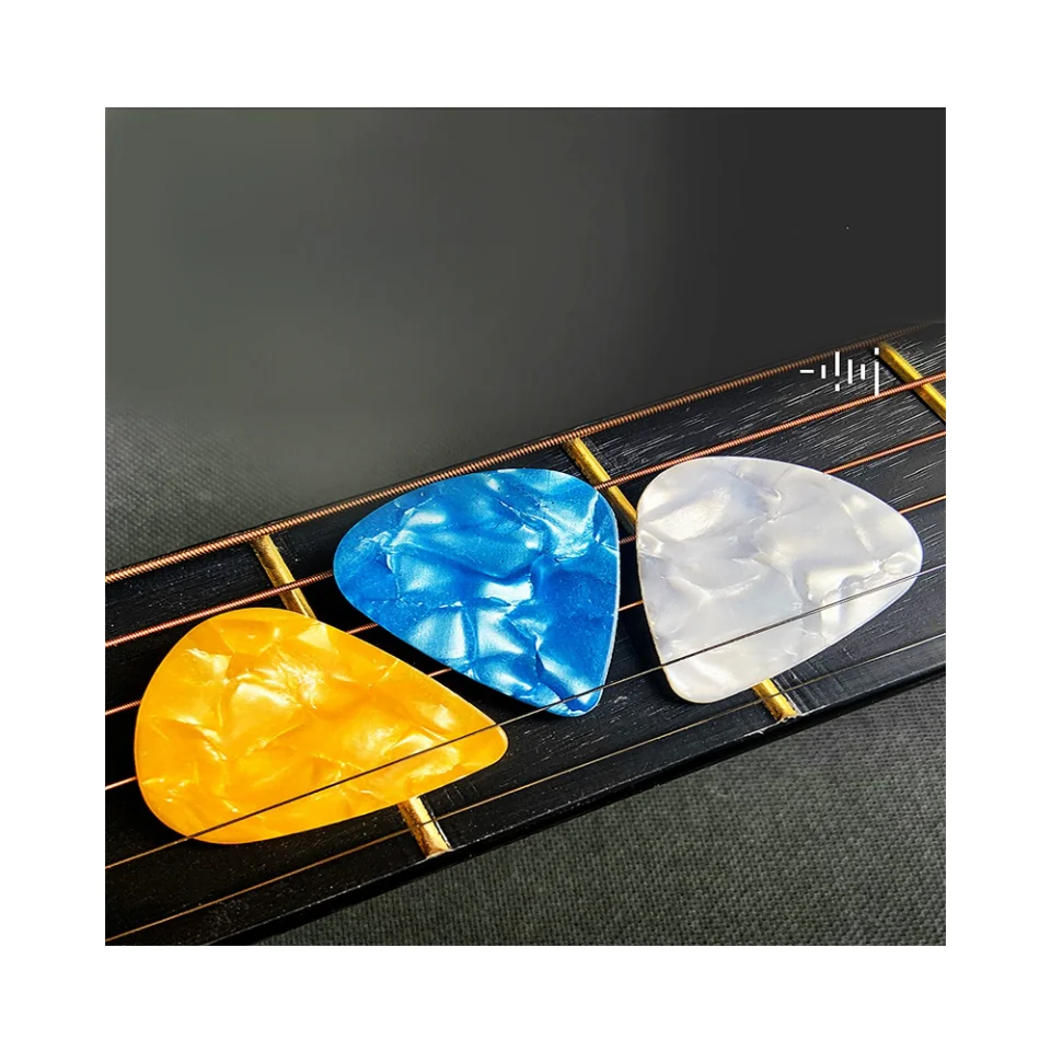 Support Custom Design Image 0.46mm 0.71mm 0.88mm 0.96mm 1.2mm 1.5mm Celluloid Material OEM Guitar Pick E-commerce Supplier