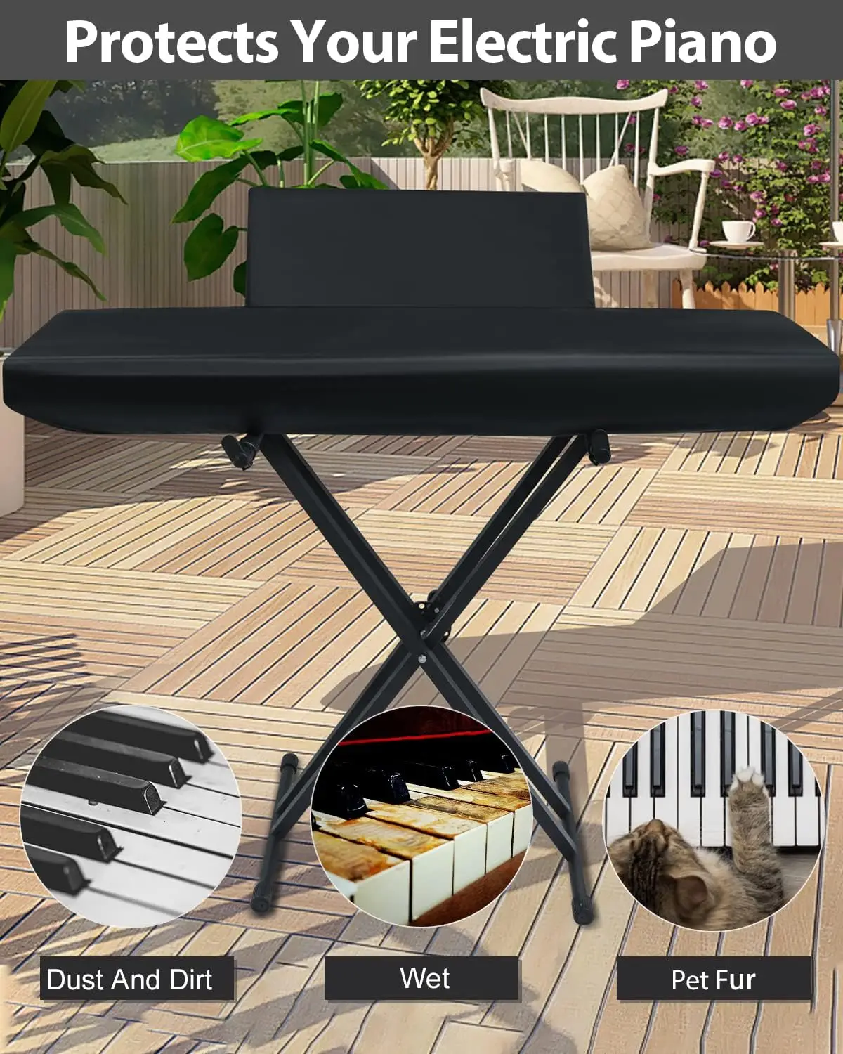 Water Proof Stretchy Digital Piano Keyboard Dust Drum Cover Full Cover Elastic Lock Dustproof Piano Protector Cover