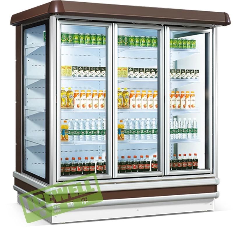 Commercial Beverage Refrigeration Equipment Ice Cream Deep Display Fridge Freezer With Glass Door