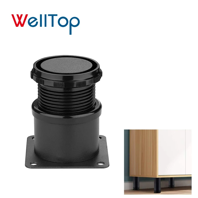 Furniture Hardware Accessories Fittings Kitchen Cabinet Legs Round Support Stainless Steel Table Legs Adjustable Furniture Feet