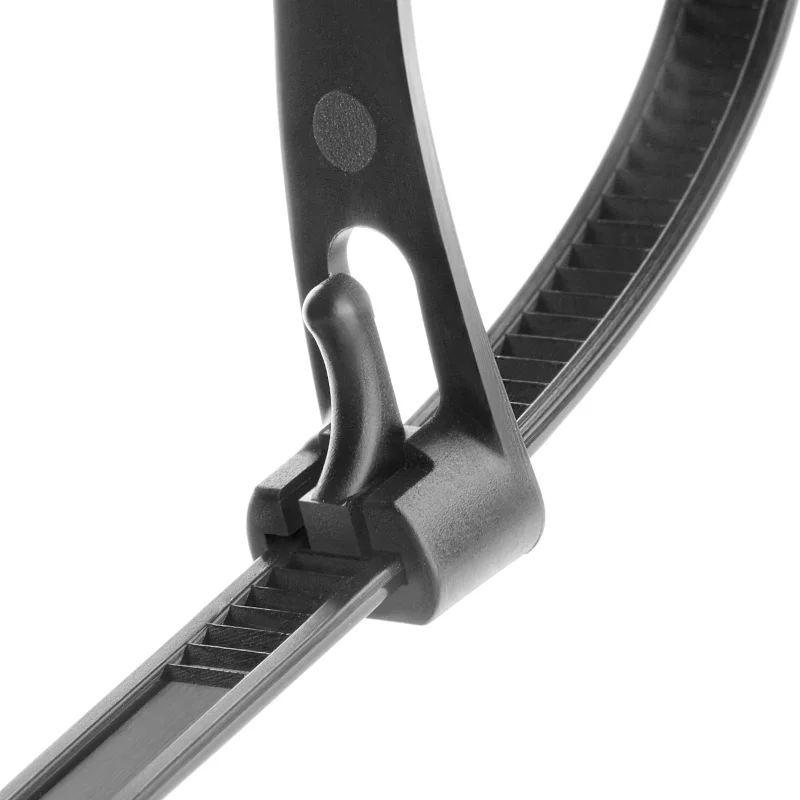 High Quality Releasable 100 Pieces Black Plastic Nylon Cable Tie Reusable