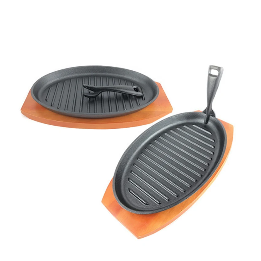 Cast Iron Skillet pan with wooden tray