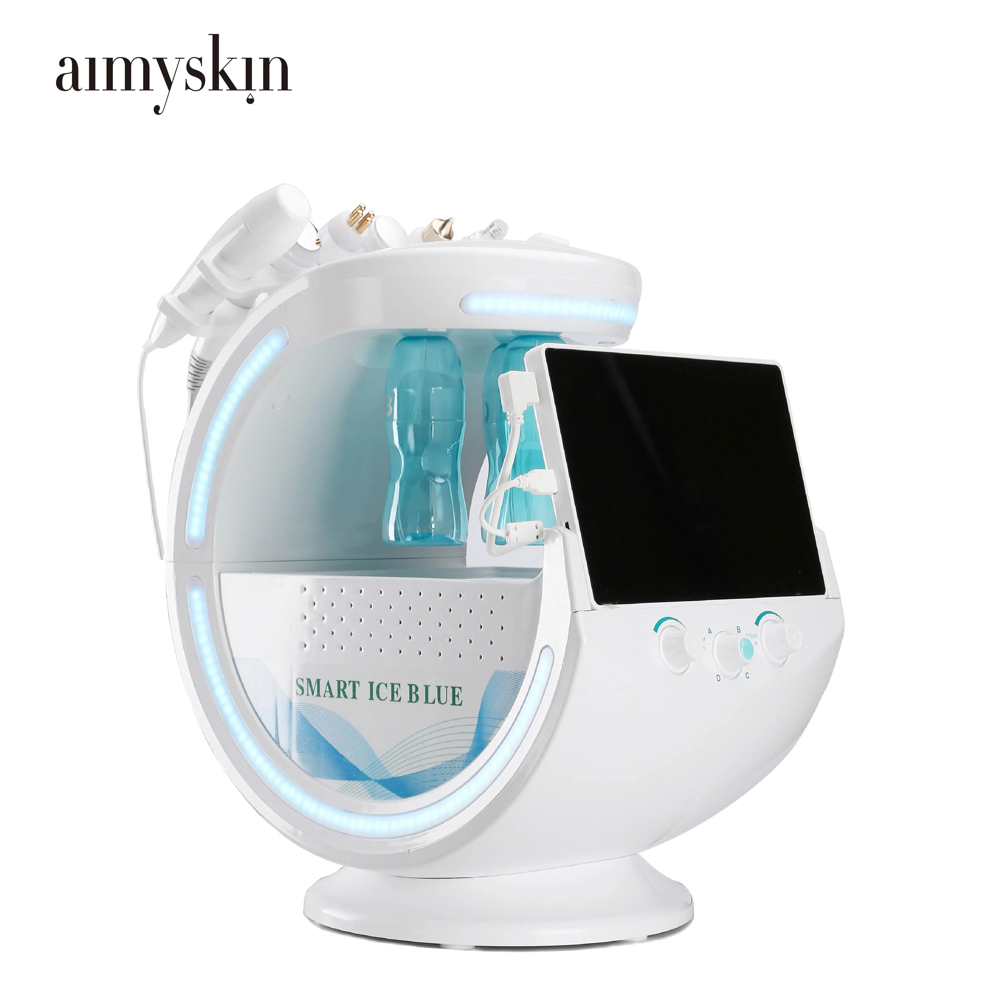 The Second Generation Hydro Facial Ultrasound+Cooling+RF+Hydra+Spray+Skin Scrubber+Skin Analyzer Skin Care Facial Machine