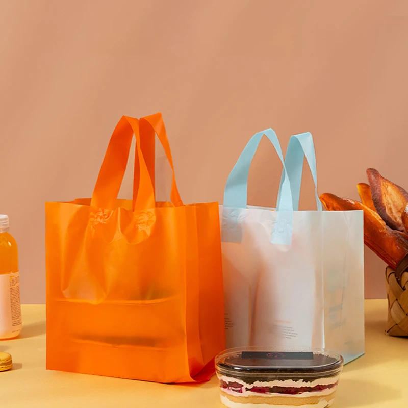 Wholesale Shopping Bags For Boutique Plastic Takeout Bags With Soft Loop Handle Plastic Packing Bag