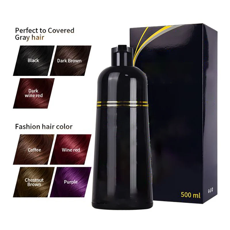 Cover Gray Hair Black Hair Dye Shampoo Women Wholesale Fast Color Cream Organic Moisturizer