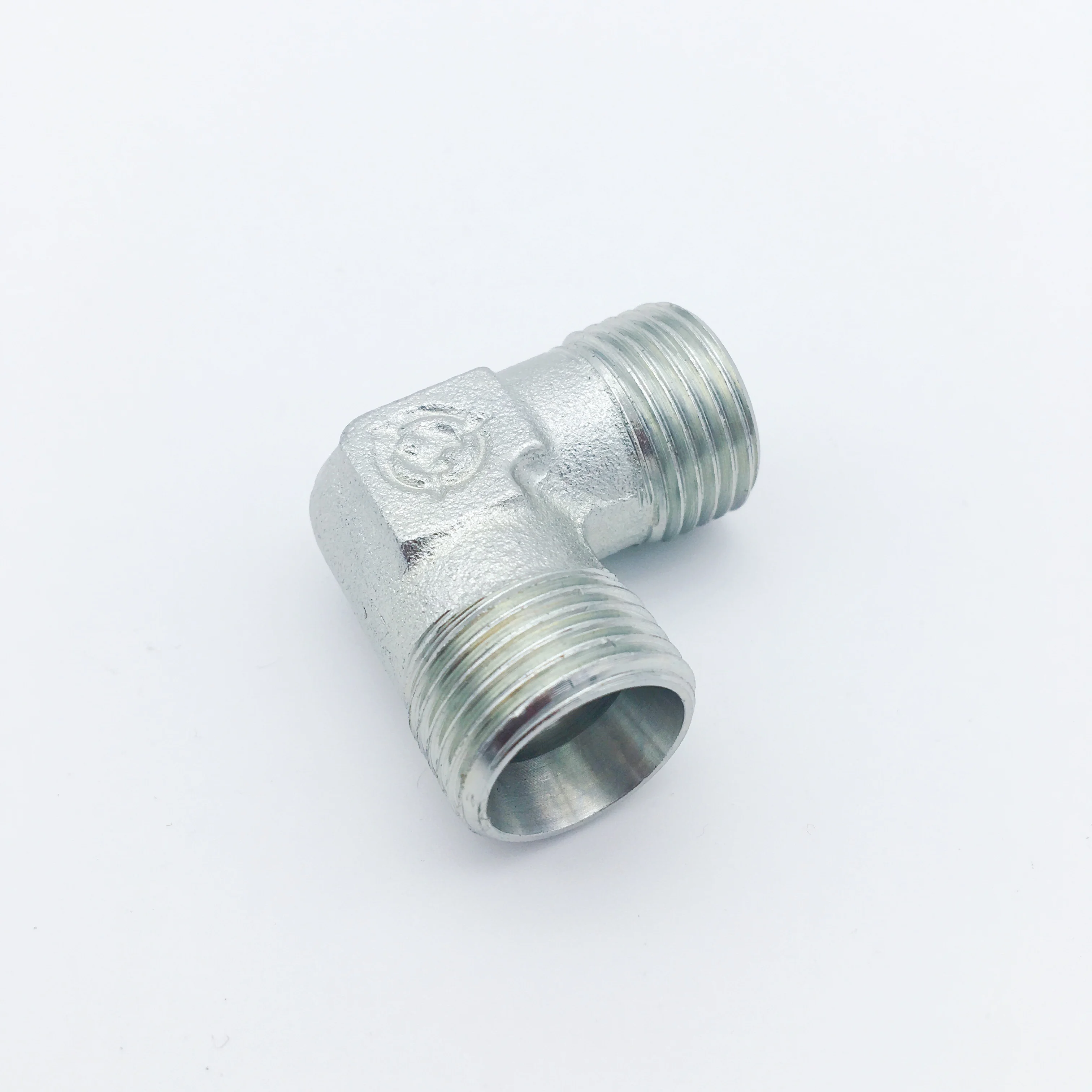 Parker Steel Zinc Plated Hydraulic Elbow Threaded Adapter, 4EMK4S, G 1/4 Male G 1/4 Male