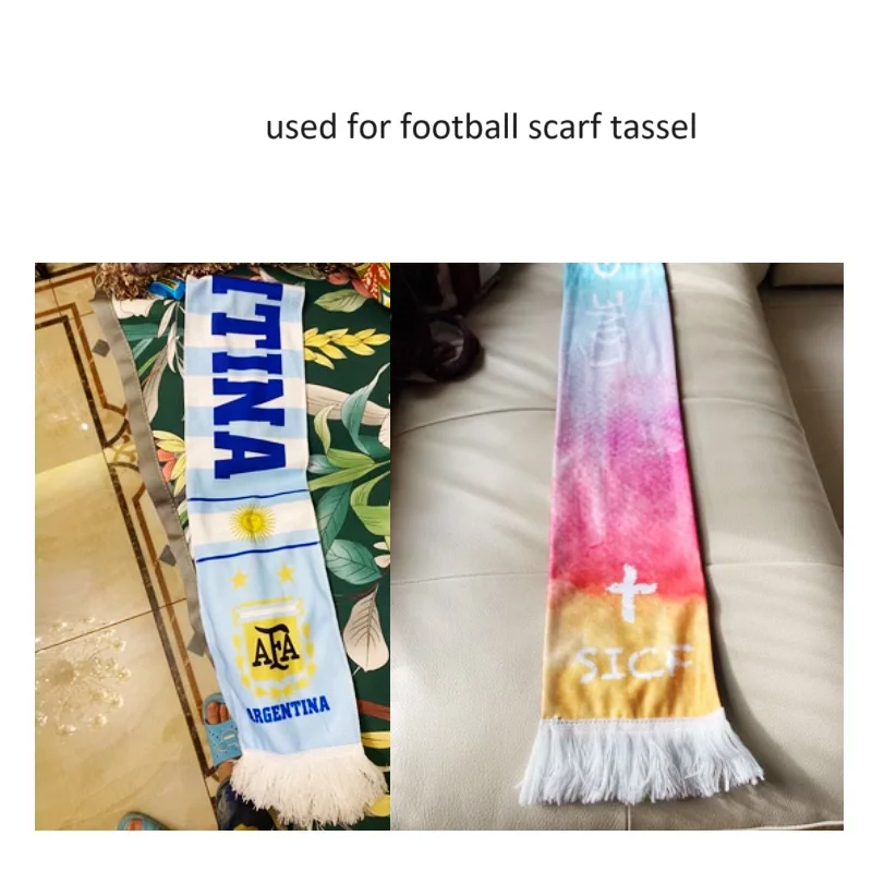 7cm acrylic tassel lace fluffy fringe with football fan scarf decorated with tassels, curtain accessories