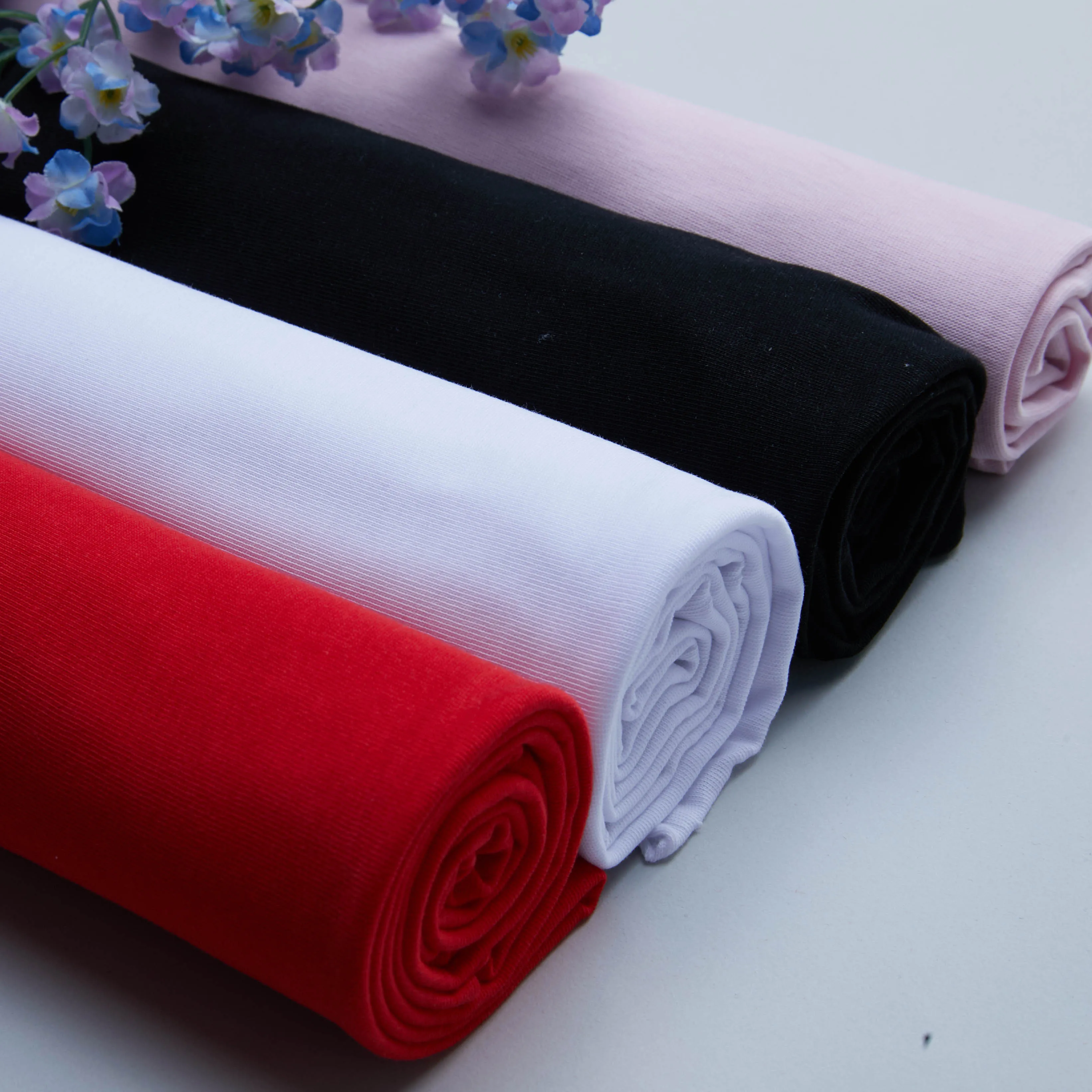 China Wholesale Factory Price 32 Yarn 100%Cotton Double Jersey Fabric For T Shirt And Garment