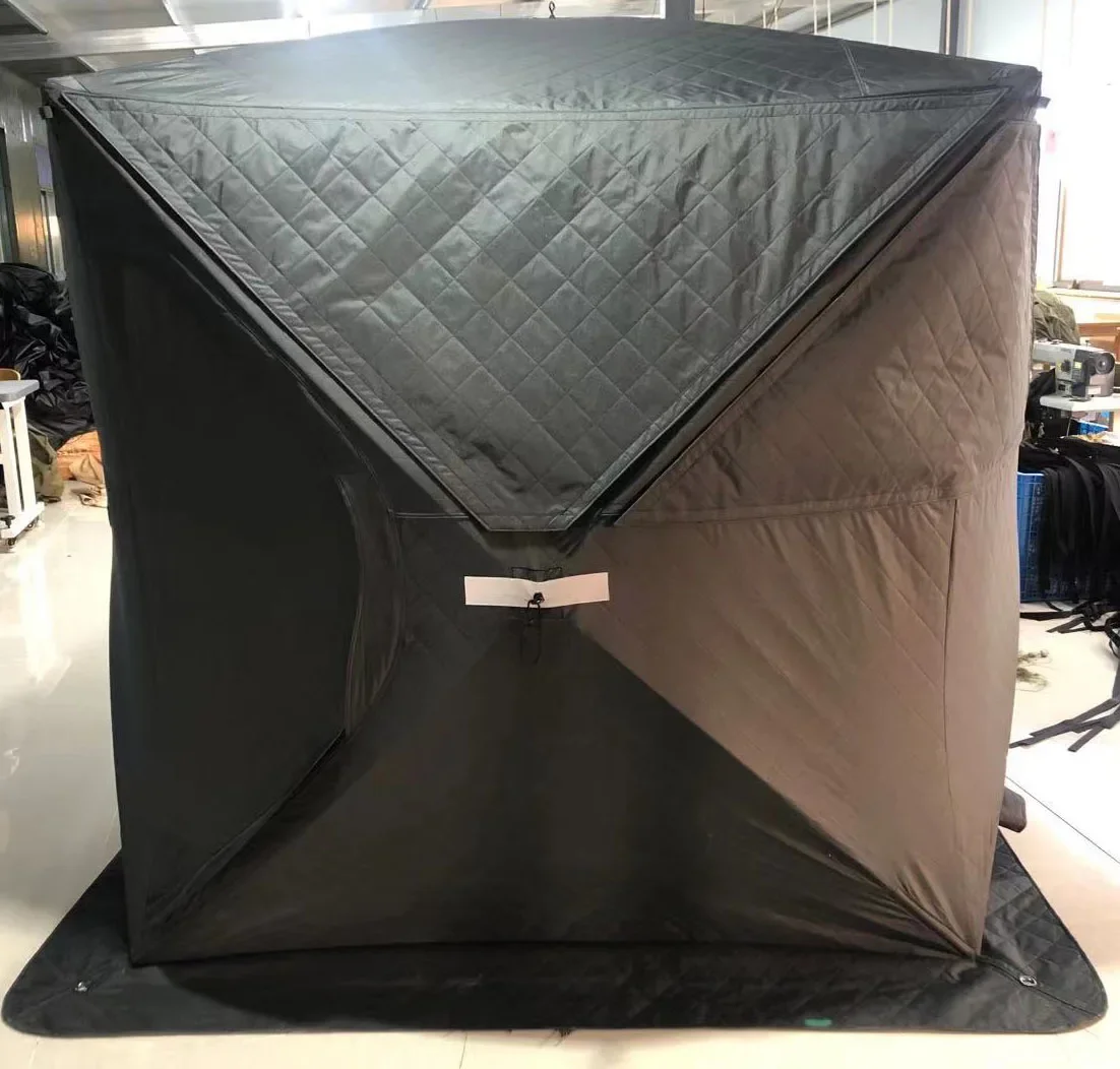 Outdoor Tent Sauna for Sale Camping Sauna Winter Ice Fishing Tent  Stove 6 Person Pop Up Camping Outdoor Portable Sauna Black