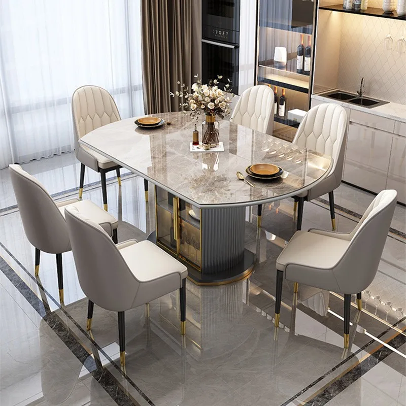 Round Table  Saving Furniture Foldable Marble Dinning Table  For 6