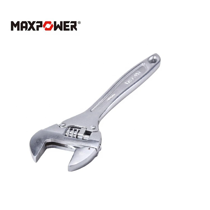 Maxpower CRV high quality 10-Inch 12 inch sliver adjustable wrench with inch/metric scale