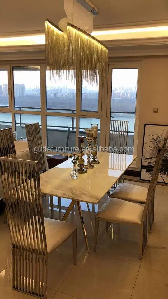 modern event chairs gold stainless steel high back white cushion wedding throne hotel dining chair