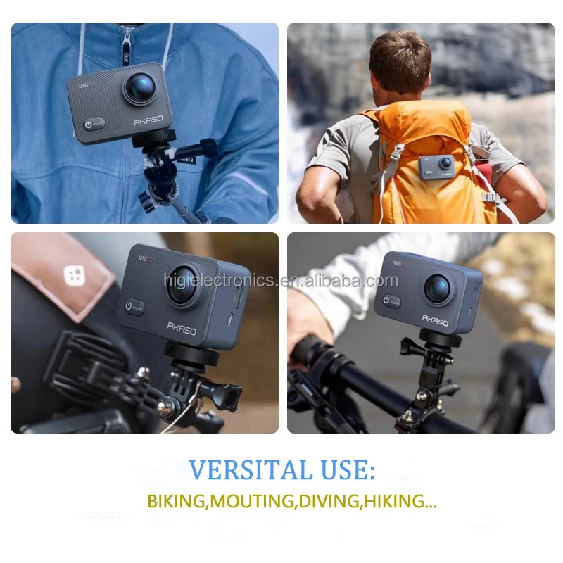 Current Stock Akaso V50X Sport Camera 4K Action Camera Waterproof Large Battery Video Camera Anti-Shake Wide-Angle WIFI Lens