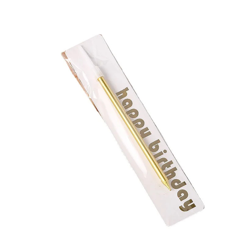 High Quality Hot Sale Creative Gold Plated Long Rod Candle Individually Packaged Gold Smokeless Birthday Birthday Candles