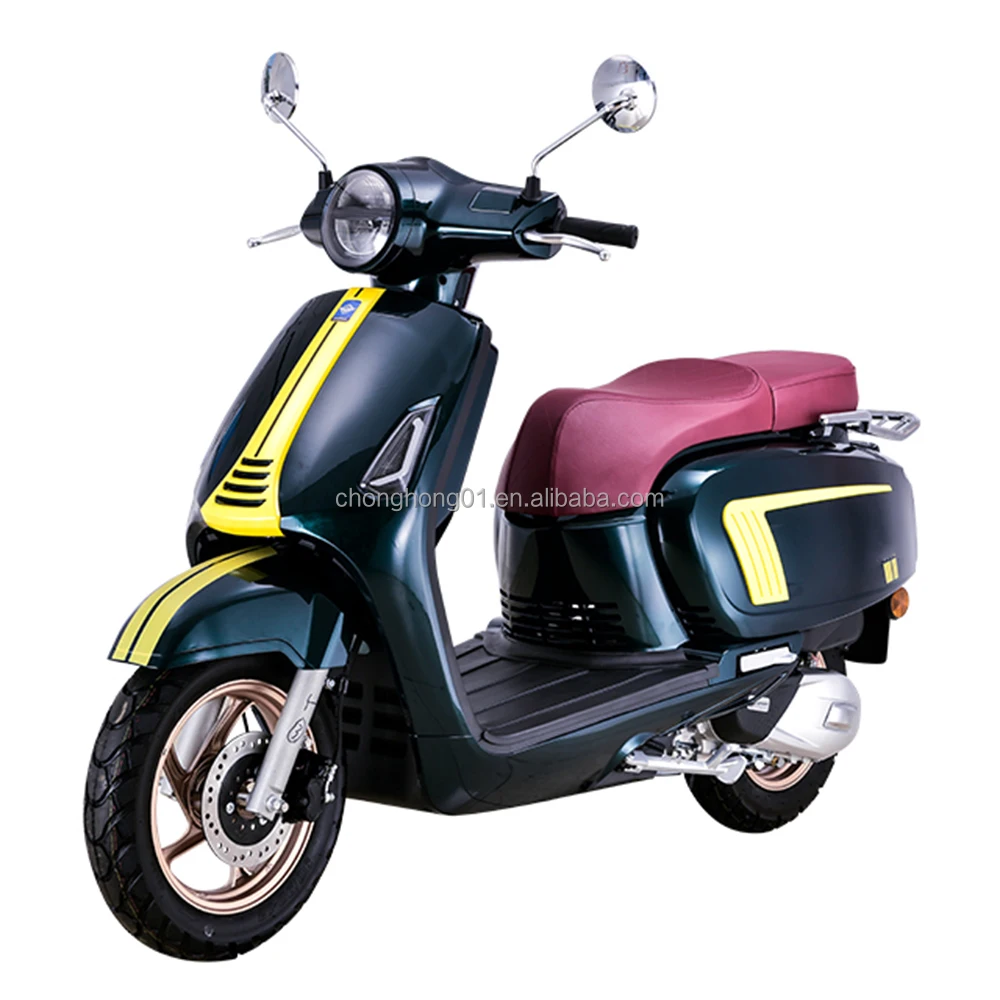 Chinese Adults Tow Wheeled Scooter 85KM/H Gasoline Powered Motorcycle Moped 4-stroke Air-cooling 125cc Gas Scooter (BELLA B)
