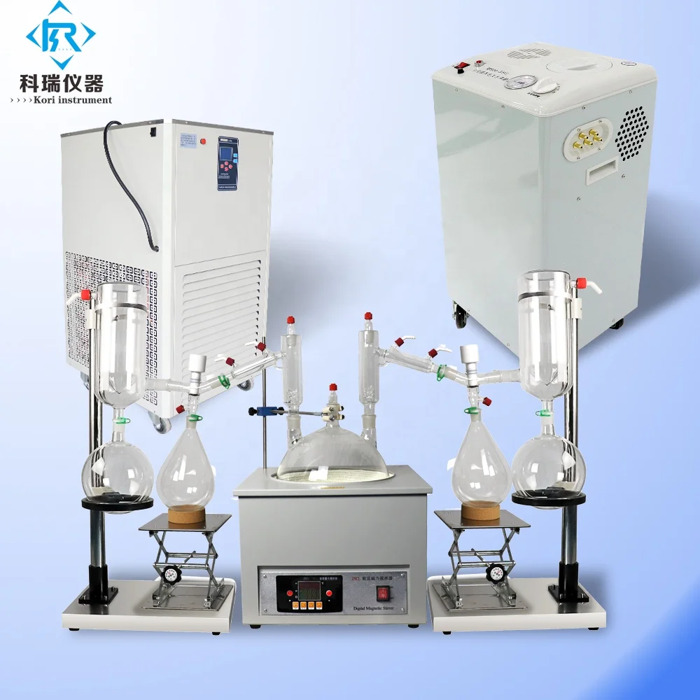 10l Glassware Short Path Distillation System With Two Cold Trap With Dual Condenser Head With Dual Receiving Flask