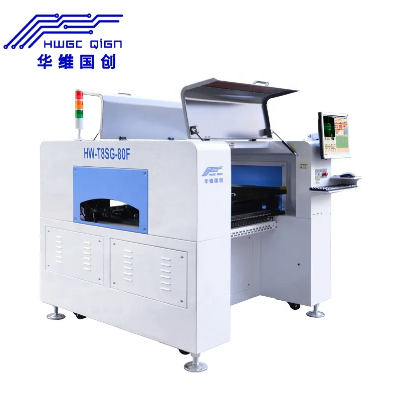 Hot Selling Lower Price Placement Equipment SMD Mounting Machine HW-T8SG-80F LED Light Assembly Line BGA Chip Machine