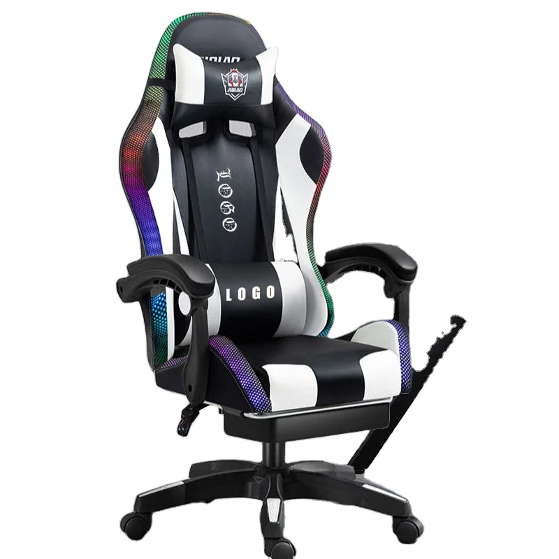 Оптовая Продажа с фабрики дешевое игровое кресло Rgb подсветкой и динамиками массажное компьютерное из искусственной кожи